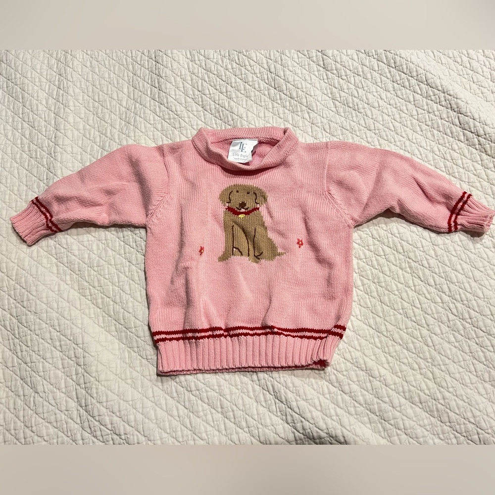 little english intarsia girl lab puppy sweater
